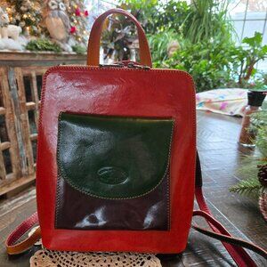 Vera Pelle Italian colorblocked leather backpack